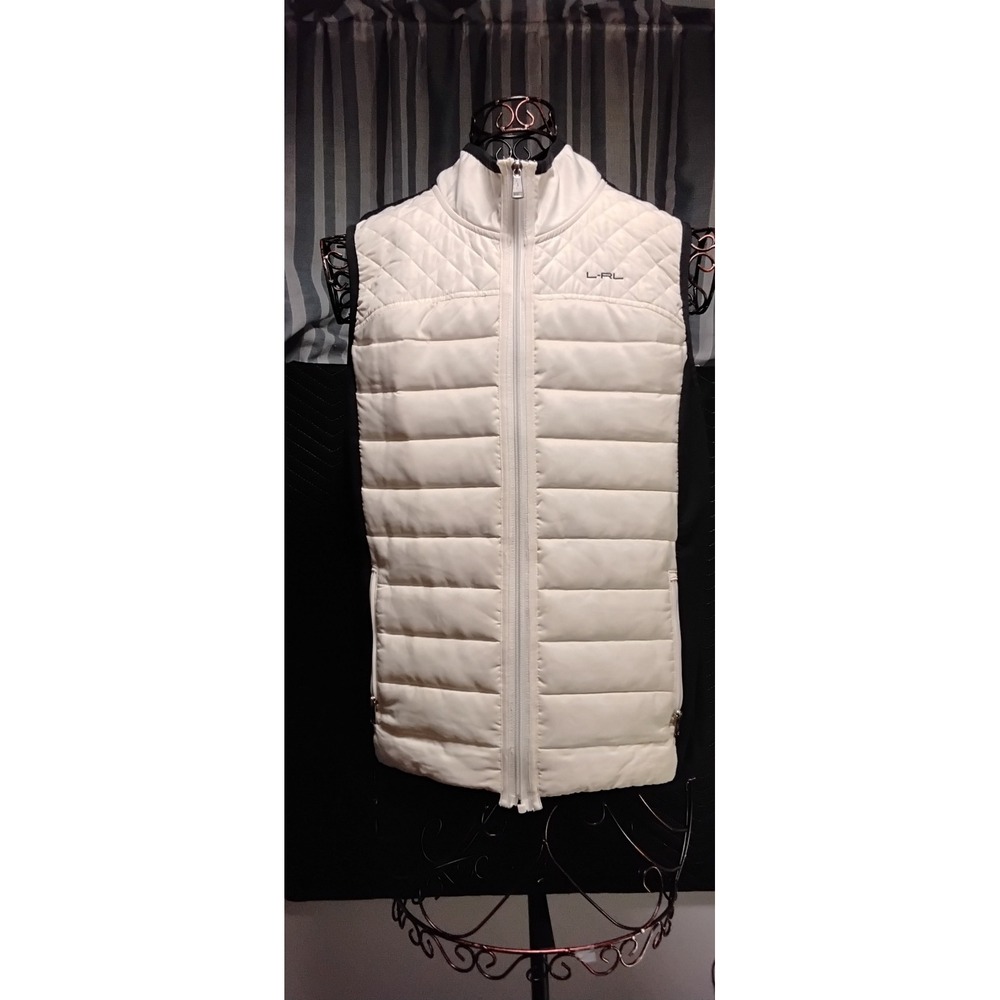 Ralph Lauren RL Active Women's Quilted Puffer Vest Full Zip White XL‎